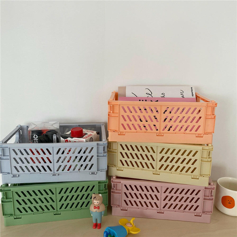 5 Pastel color Folding Crates by biuhome