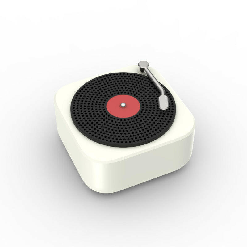 white portable bluetooth speaker