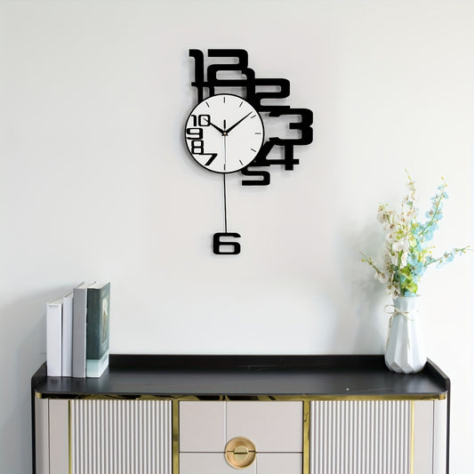 Modern Minimalist Wall Clock Pendulum Clock on the wall