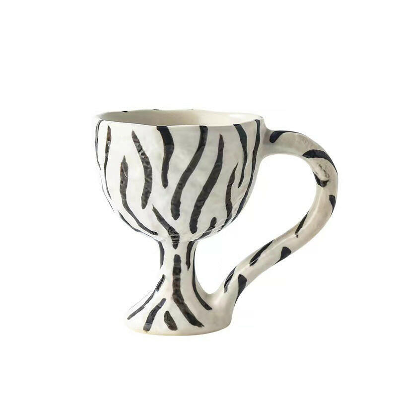 Vintage handmade mug zebra design