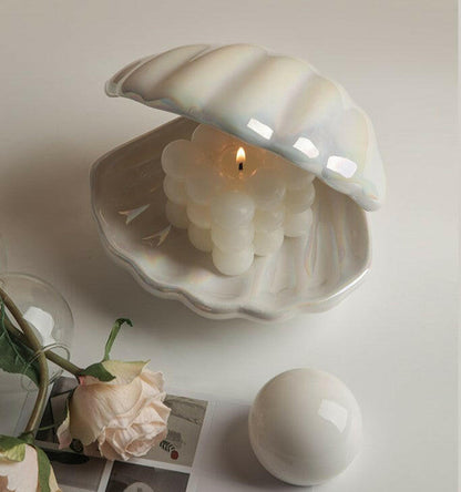 Pearl shell ceramic tray