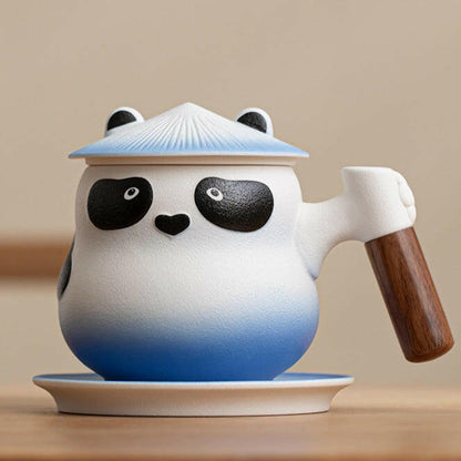 Blue ceramic coffee mug Kung Fu Panda for tea