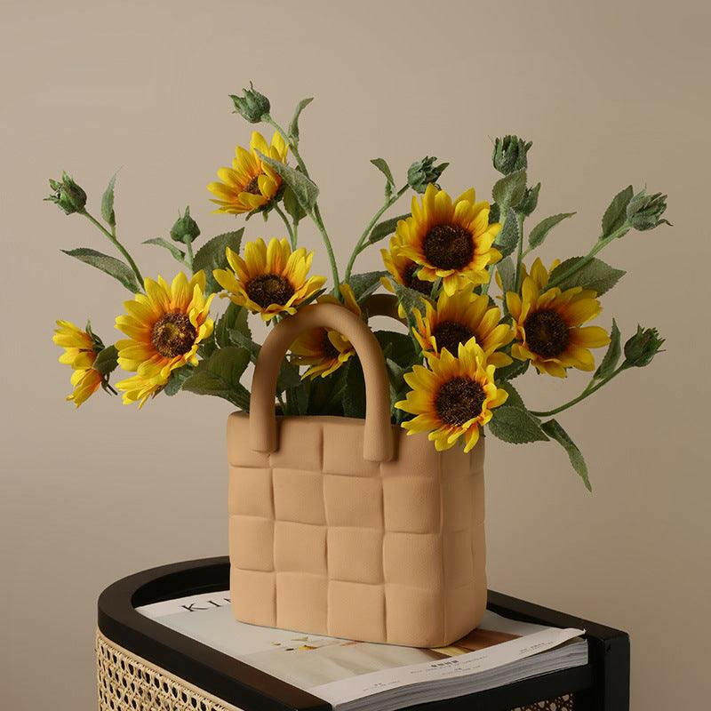 Ceramic Handbag Vase for Home Decor, Flower Arrangement Decoration - Biu Home