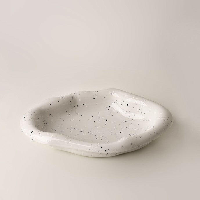 Speckled irregular small ceramic tray