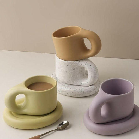 Cute Ceramic Coffee Mug Chubby Mug for Milk Latte Tea Cafe Home Office Fun gift - Biu Home