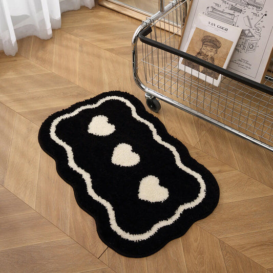 bath rug mat heart spot