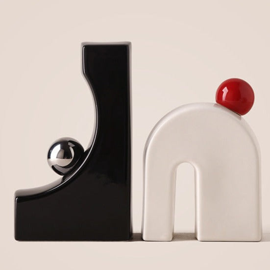 Vintage Aesthetic Ceramic Bookends Book Stand