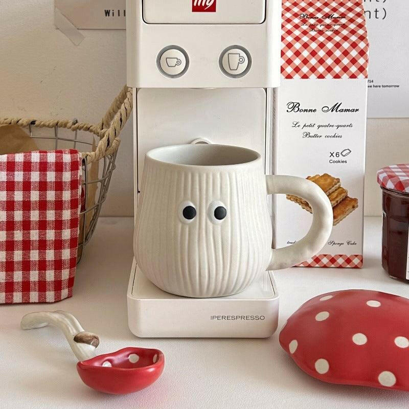 Red mushroom ceramic mug & spoon - Biu Home