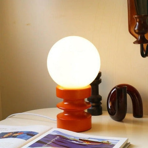 Vintage circles table lamp bedside nightlight orange