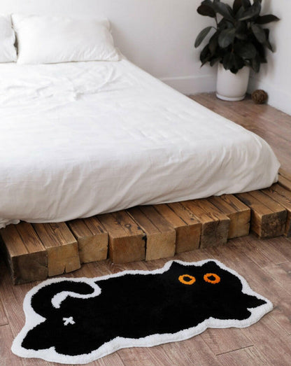 Bedside Rug Bedroom Mat Cute Cat Plush Rug