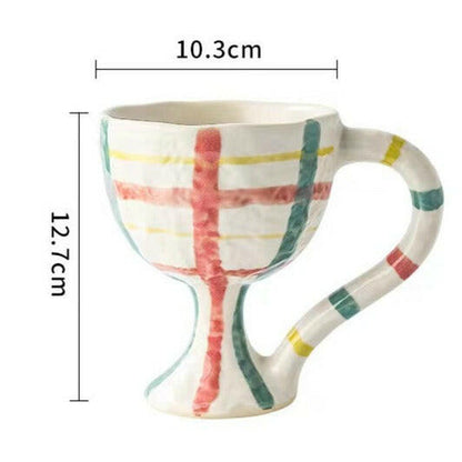 Vintage handmade mug stripe design