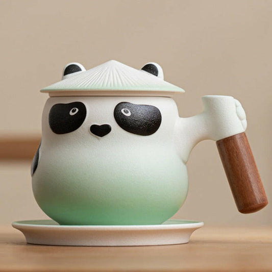 ceramic tea mug KungFu Panda Green