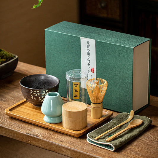 8 pcs Elegant Bamboo Matcha Gift Set