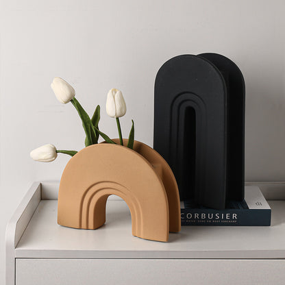 Nordic Minimalist Ceramic Vase Creative Arch Shape