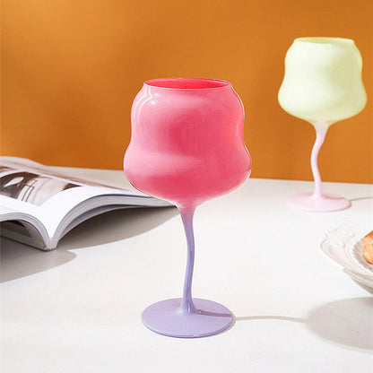 Pastel rainbow colorful wine glass
