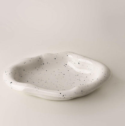 Speckled irregular large ceramic tray