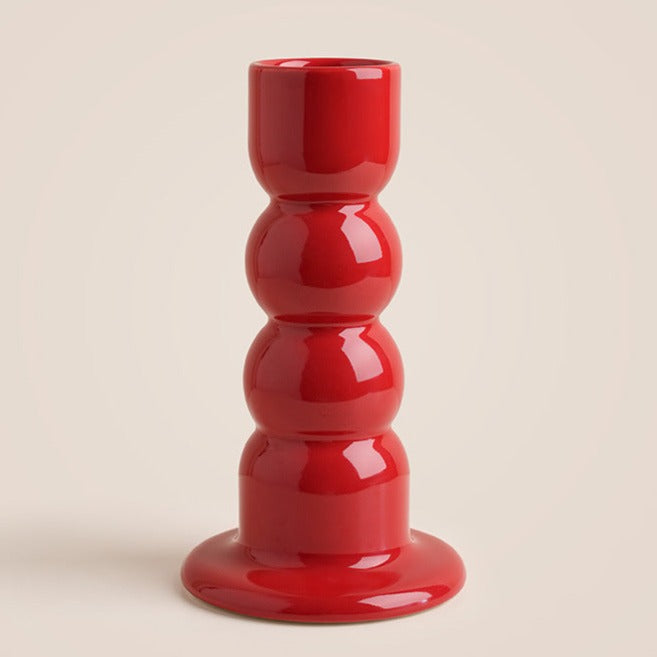 Vintage Minimalist Bubble Tube Ceramic Vase red
