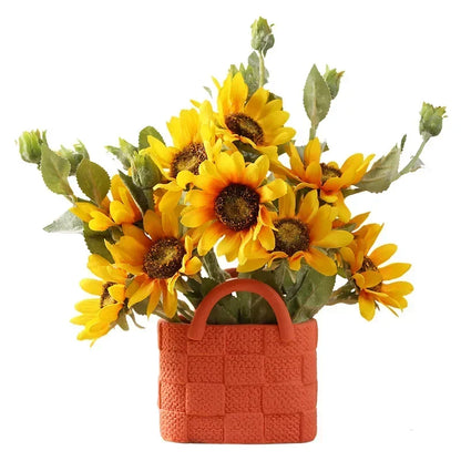 Creative Tote Bag Series Ceramic Flower Vase Decoration