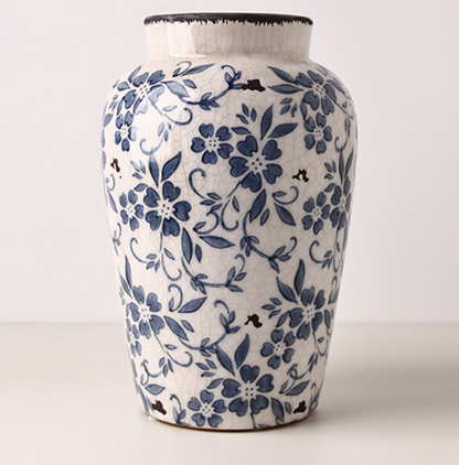 Blue and white porcelain ceramic vase large size