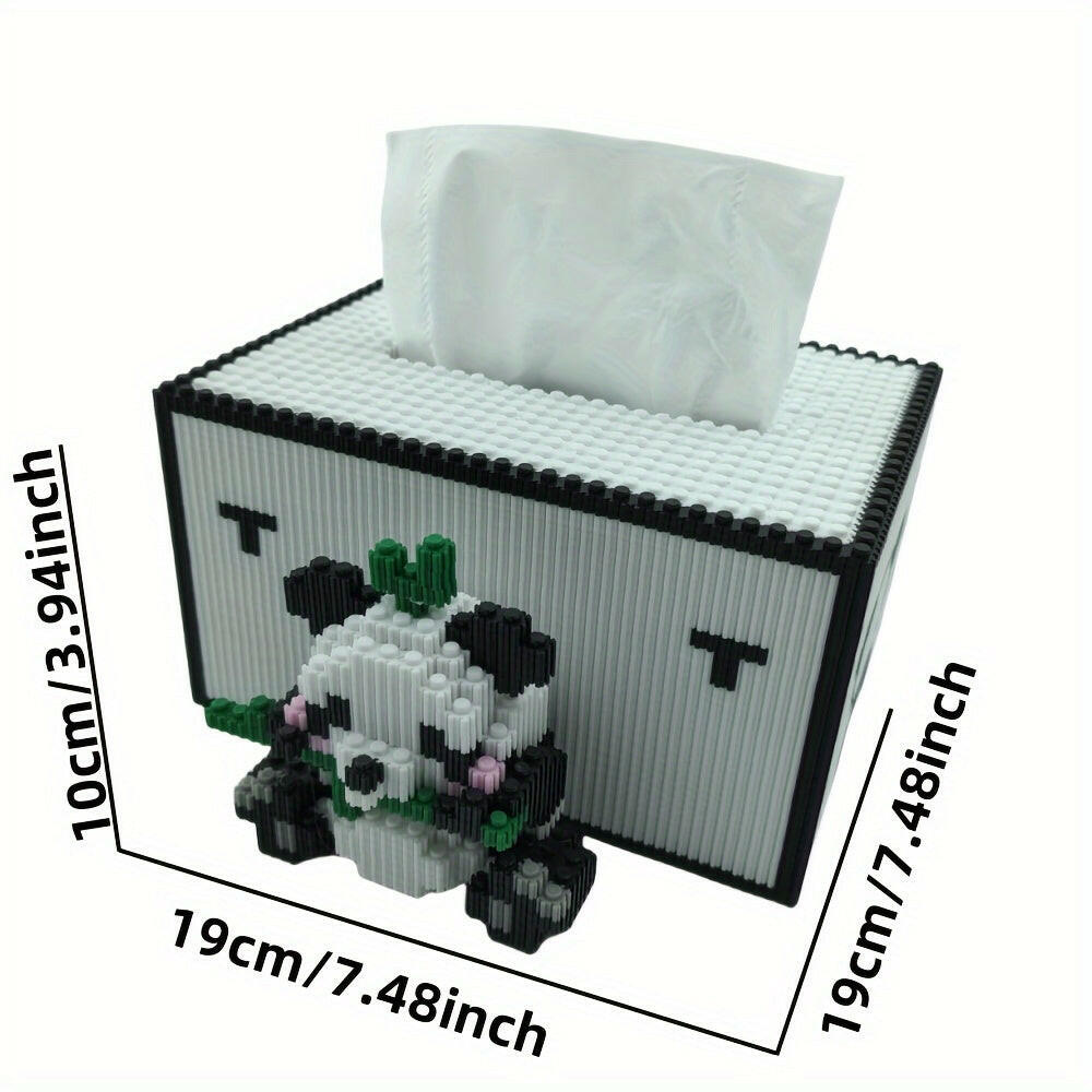 Building block tissue box cute panda designed size