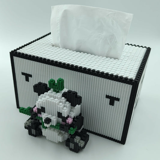 Building block tissue box cute panda designed