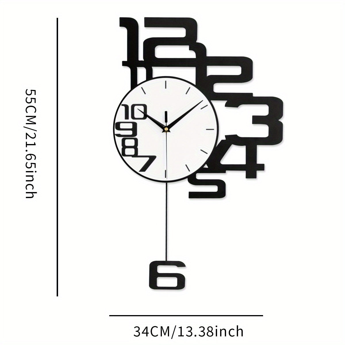 Modern Minimalist Wall Clock Pendulum Clock size